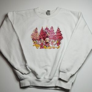 Disney Christmas Sweatshirt Mickey & Friends | Gildan Heavy Blend Youth M |